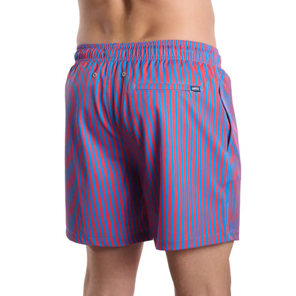 Marina Pinstripe, Blaze and Tide Hybrid Short, Compression Lined Swim and Resort Trunk