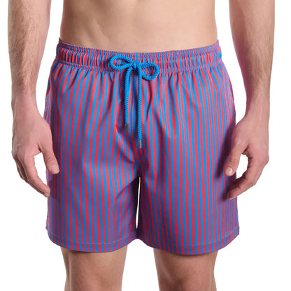 Marina Pinstripe, Blaze and Tide Hybrid Short, Compression Lined Swim and Resort Trunk