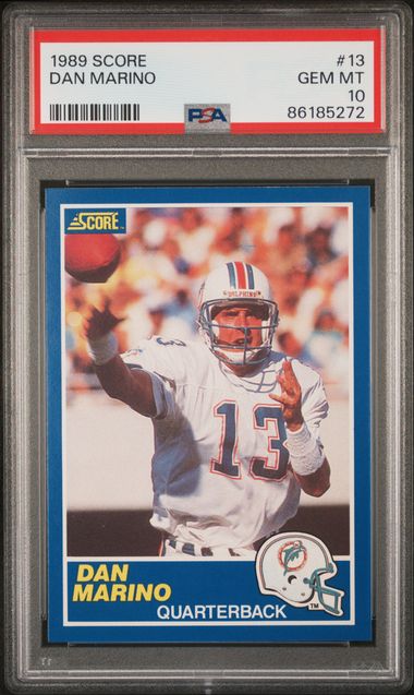 Graded 1989 Score Dan Marino #13 Football Card PSA 10 Gem Mint