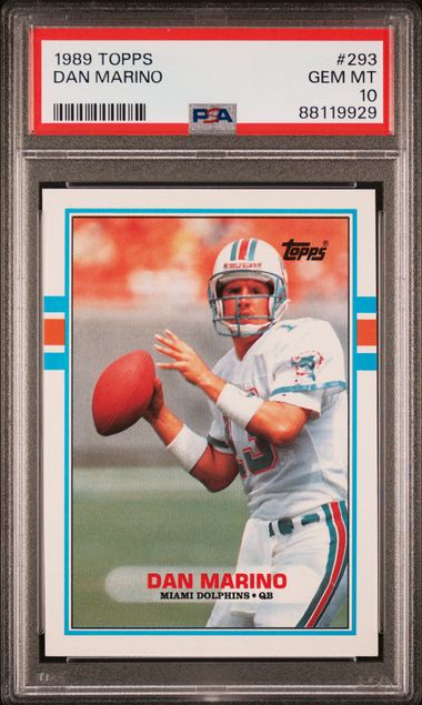 Graded 1989 Topps Dan Marino #293 Football Card PSA 10 Gem Mint