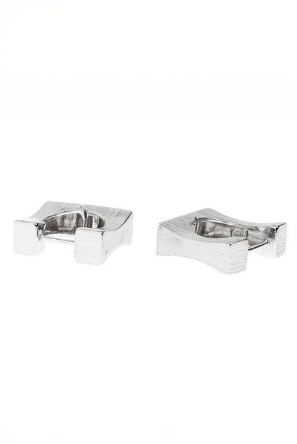 Men's Square Sterling Silver Earrings - Trendy Minimalist Design