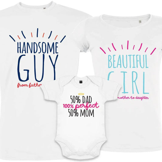 Perfect Family Girl Matching Family Organic Tees (Set of 3)