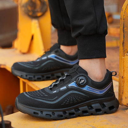 Maven Knob Lacing Stylish Steel Toe Work Sneakers