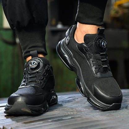 Maven Men's Knob-Lacing Breathable Steel Toe Sneakers