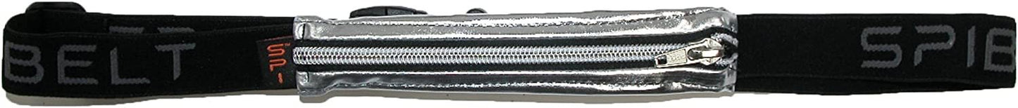 Runner's Waist Pack - Athlete Belt Pouch Holds Small Personal Items - Silver Metallic By Spibelt