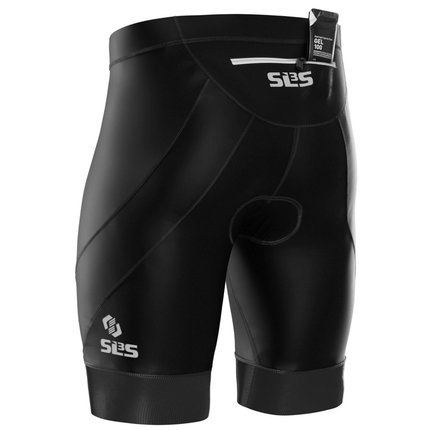 SLS3 FX Men's 8" Triathlon Shorts, Black (Small)