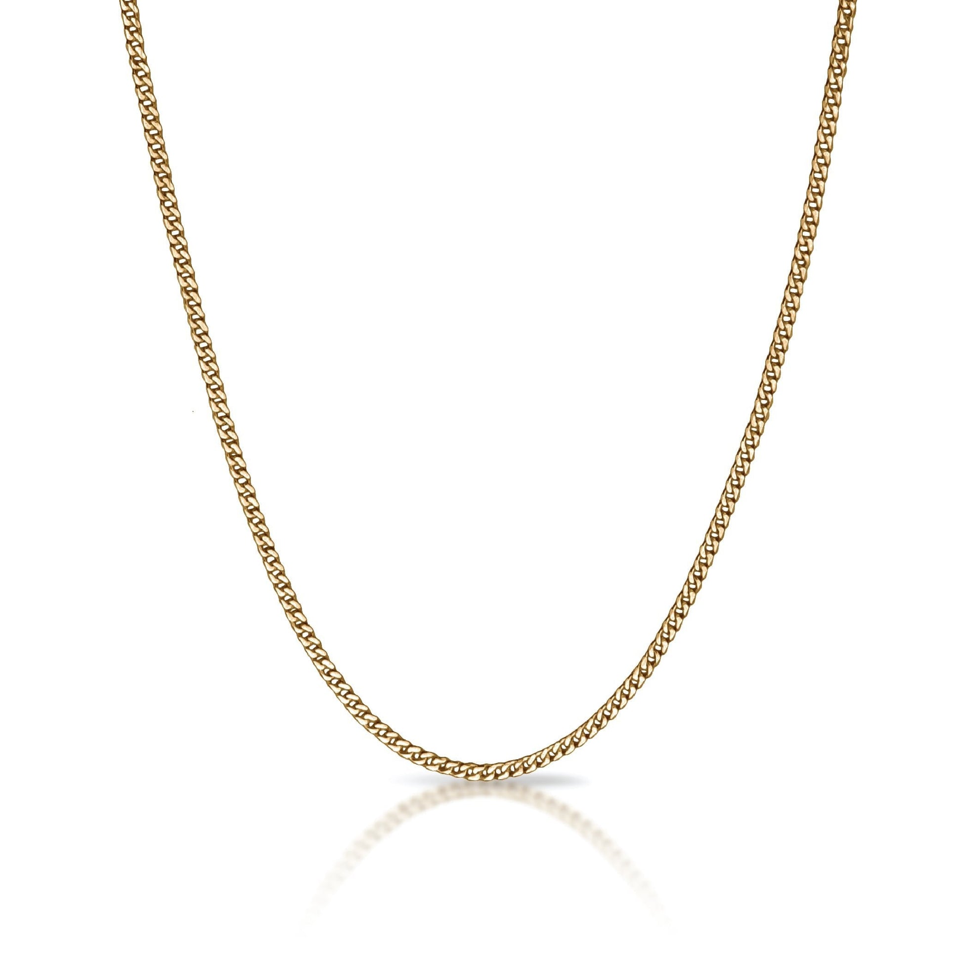 3mm Cuban Link Chain Necklace - 14K Gold Plated Stainless Steel - Triathlete Store