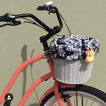 Cruiser Candy Bicycle Basket Liner 15 "x 12" x 10" (Black Hibiscus)
