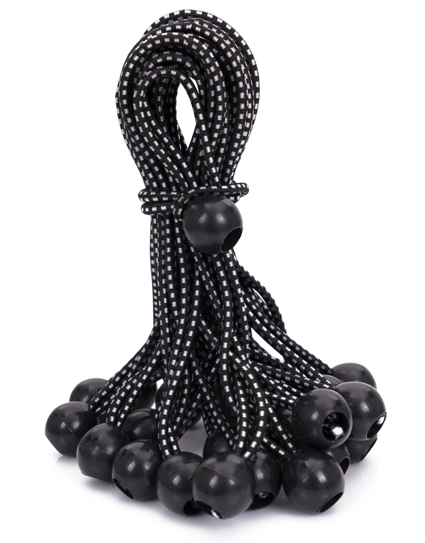 Kotap BB-9B Ball Bungee Cord, Heavy-Duty & Versatile, Indoor & Outdoor, Tarp Tie-Down, Organize & Secure, 9 Inch, Black, 25 Pack