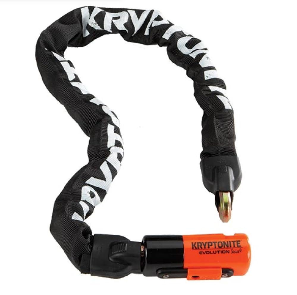 Kryptonite Evolution Mini Bike Chain Lock, 3 Feet Long 10mm Steel Chain Heavy Duty Anti-Theft Sold Secure Gold Bicycle Chain Lock with Keys for Bike, Motorcycle, Scooter, Bicycle, Door, Gate, Fence