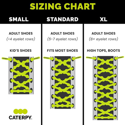 Caterpy Run - The Ultimate Elastic No Tie Shoelaces for Adults and Kids