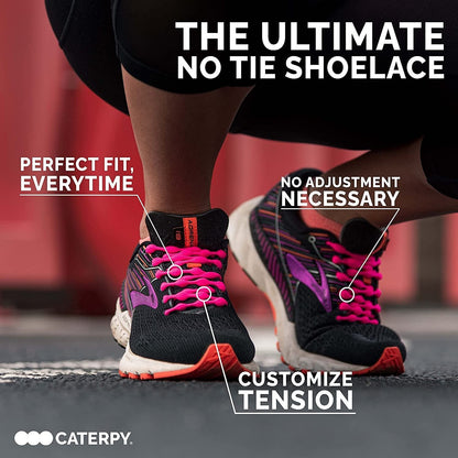 Caterpy Run - The Ultimate Elastic No Tie Shoelaces for Adults and Kids