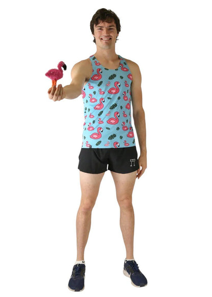 Men's Blue Flamingo Performance Singlet (XS, S, M, L, XL)