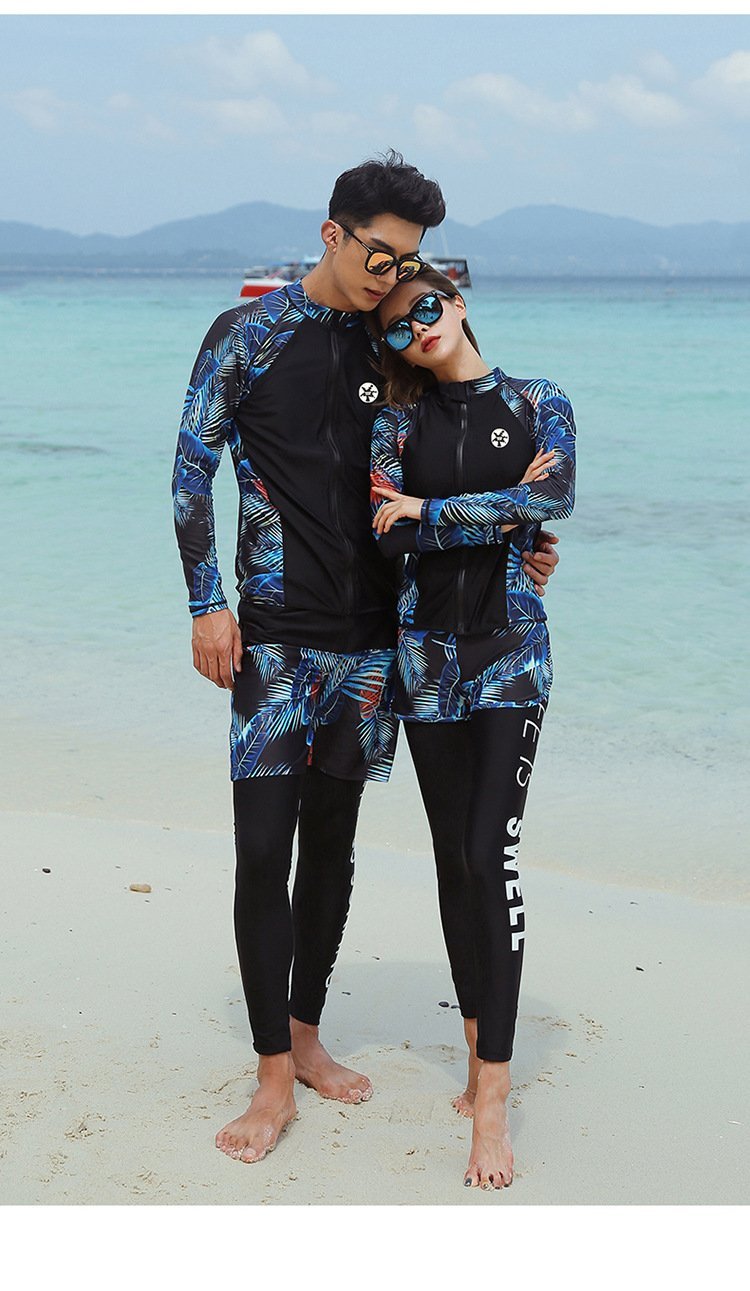 Men's Full Body Long Sleeve Swimwear Beachwear Surf Snorkel Dive Suit Set