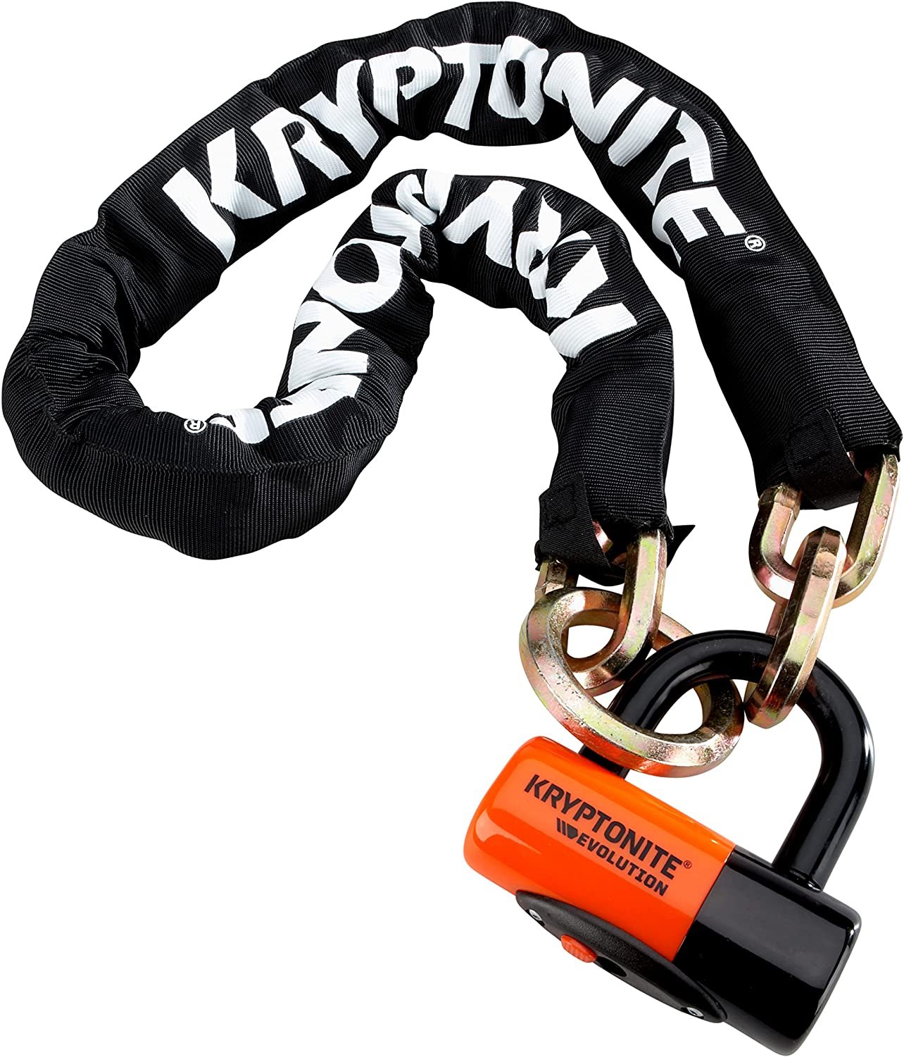 Kryptonite New York Cinch Ring Security Chain (12mm x 130cm) withEVS4 Disc 14mm Shackle