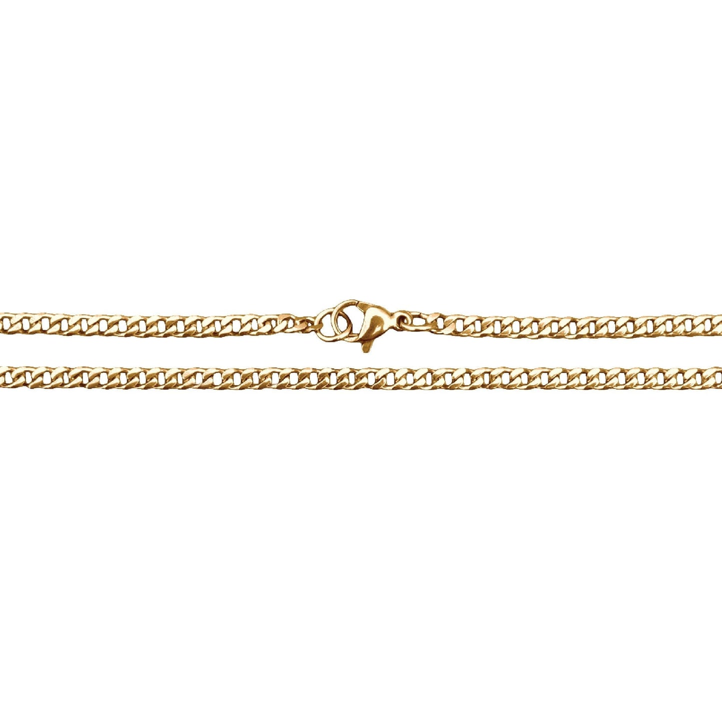 3mm Cuban Link Chain Necklace - 14K Gold Plated Stainless Steel - Triathlete Store