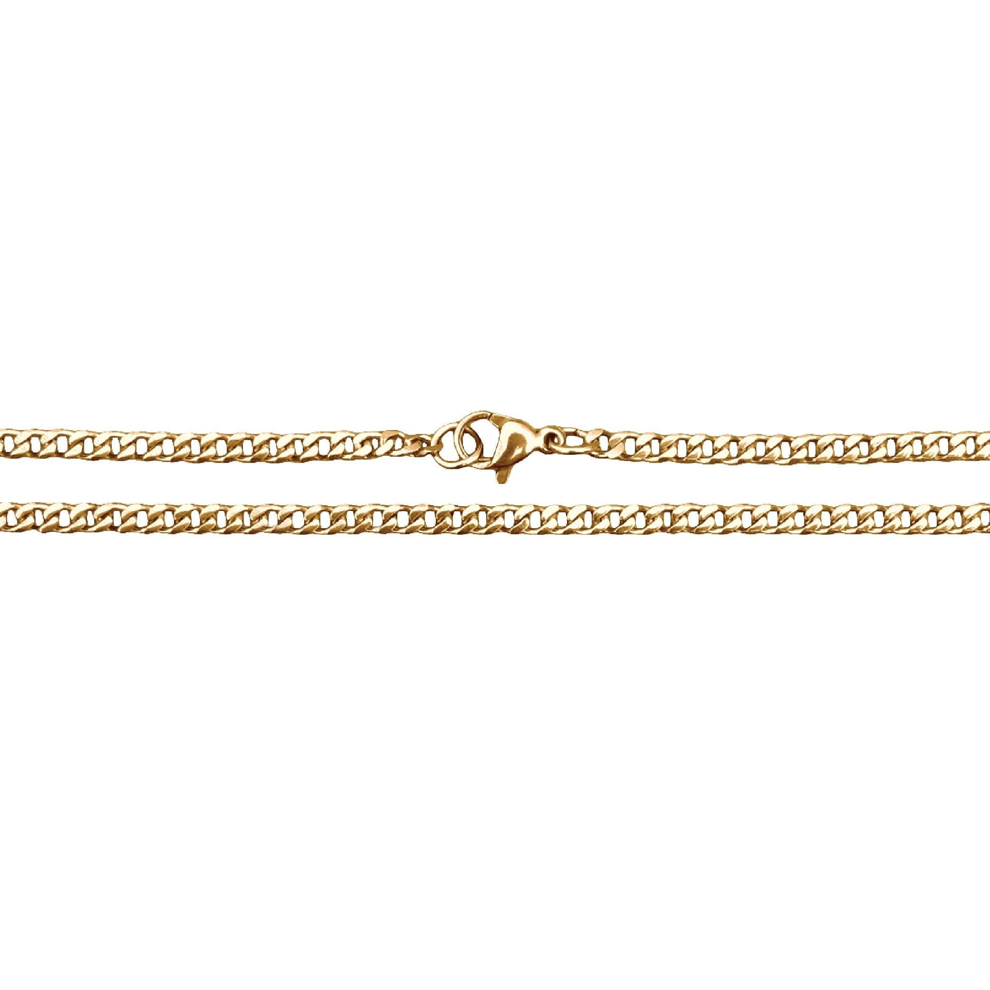 3mm Cuban Link Chain Necklace - 14K Gold Plated Stainless Steel - Triathlete Store