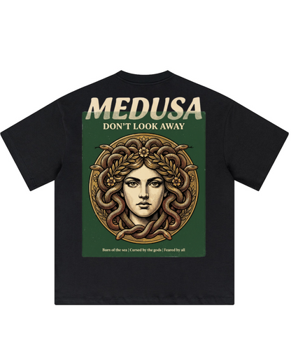 'Medusa Don't Look Away' Oversized Graphic Tee