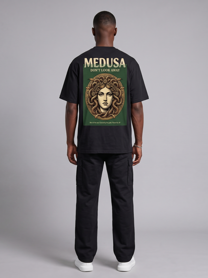 'Medusa Don't Look Away' Oversized Graphic Tee