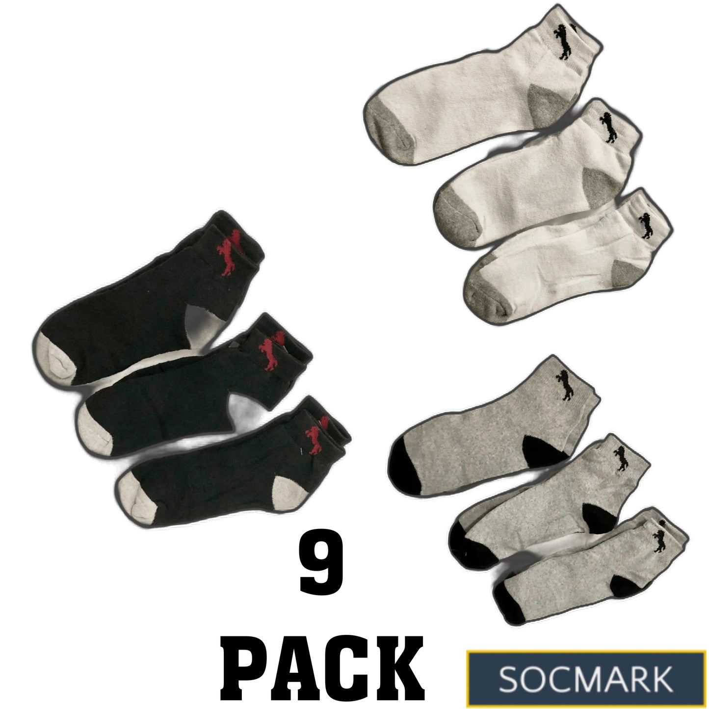 High-Quality Men's Cotton Thermal Socks 9-Pack (Sizes 9-11, 10-13) - Winter Warmth