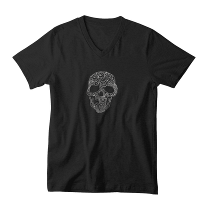 Rhinestone Fancy Skeleton Tee Shirt Crew Neck, V Neck, Long Sleeve