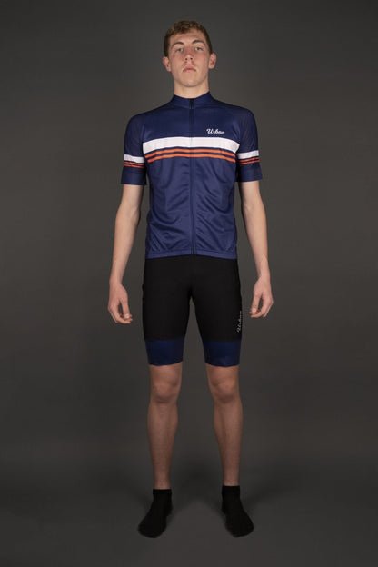 Men’s Classic Blue Cycling Kit — Performance Jersey & Bib Shorts