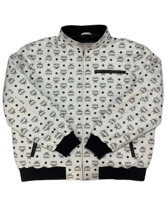MCM Leather Printed Bomber Jacket