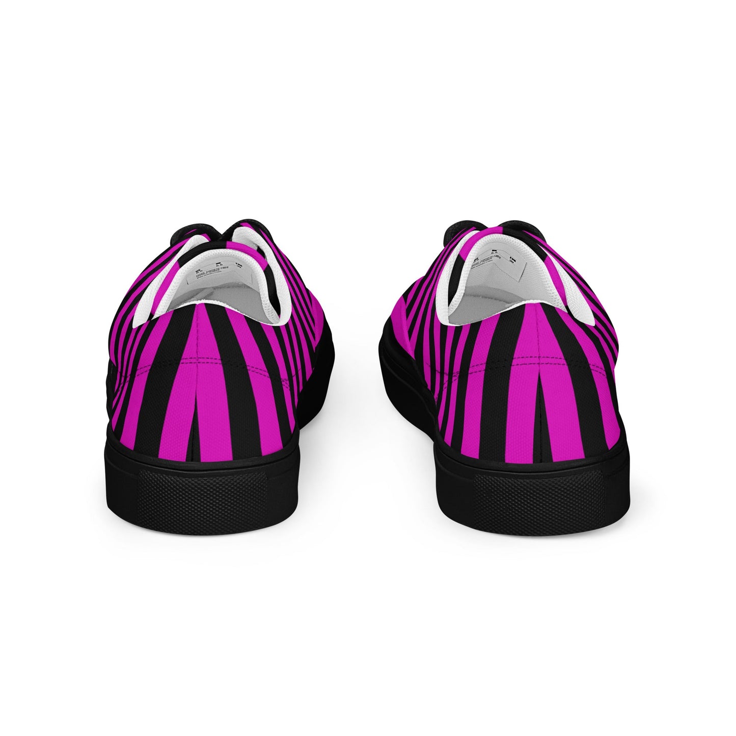 Black and Pink Striped Men’s Lace-up Canvas Shoes