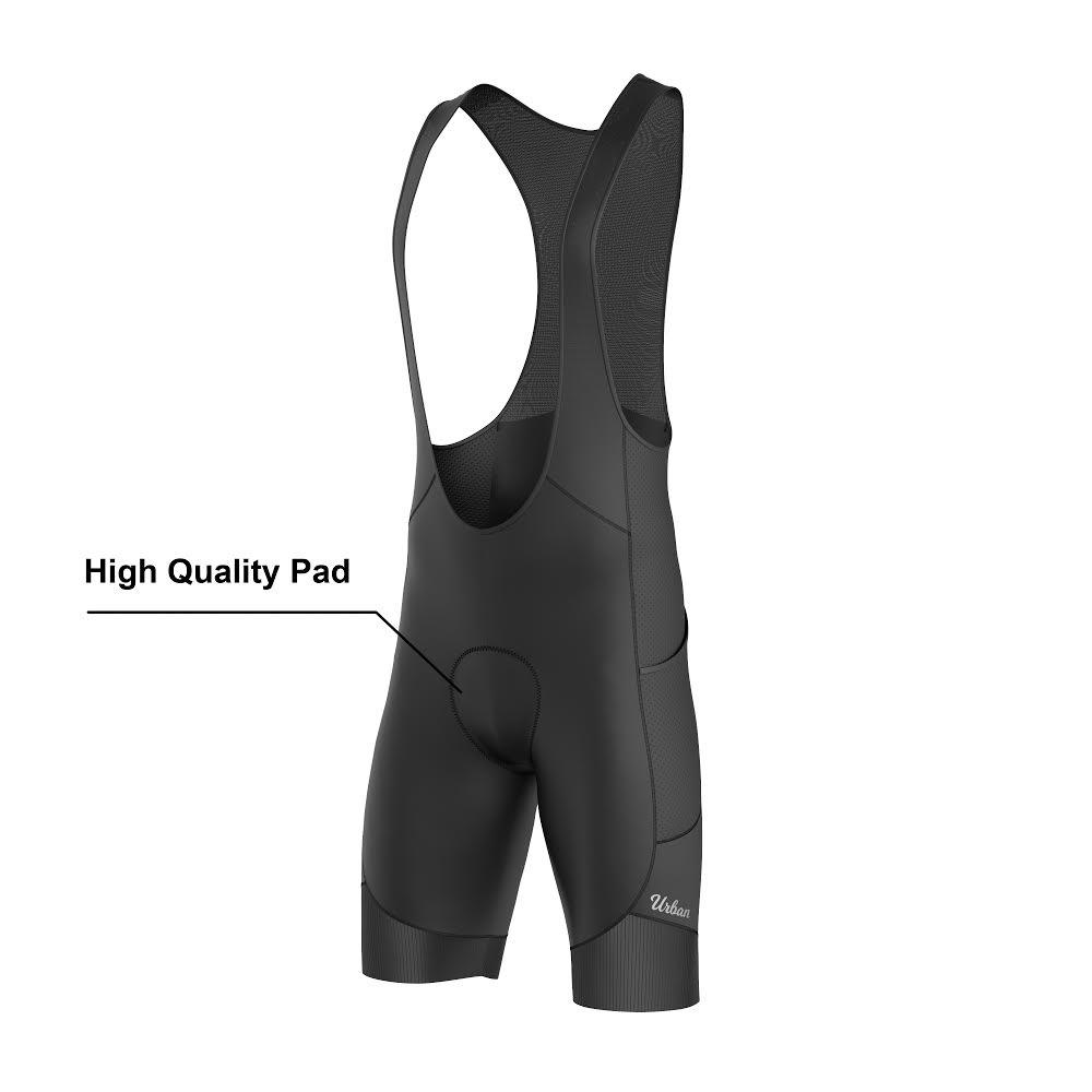 MTB Bib Shorts with 4 Pockets — 3D Gel Chamois, Thigh Pockets & Italian Fabric