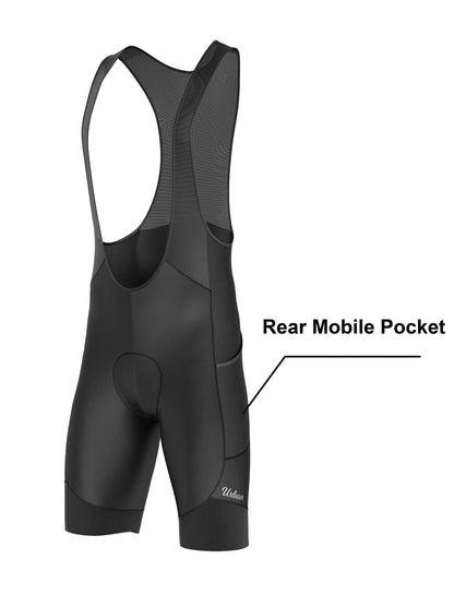MTB Bib Shorts with 4 Pockets — 3D Gel Chamois, Thigh Pockets & Italian Fabric