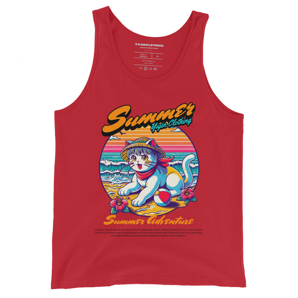 Summer Adventure Cat Tank Top