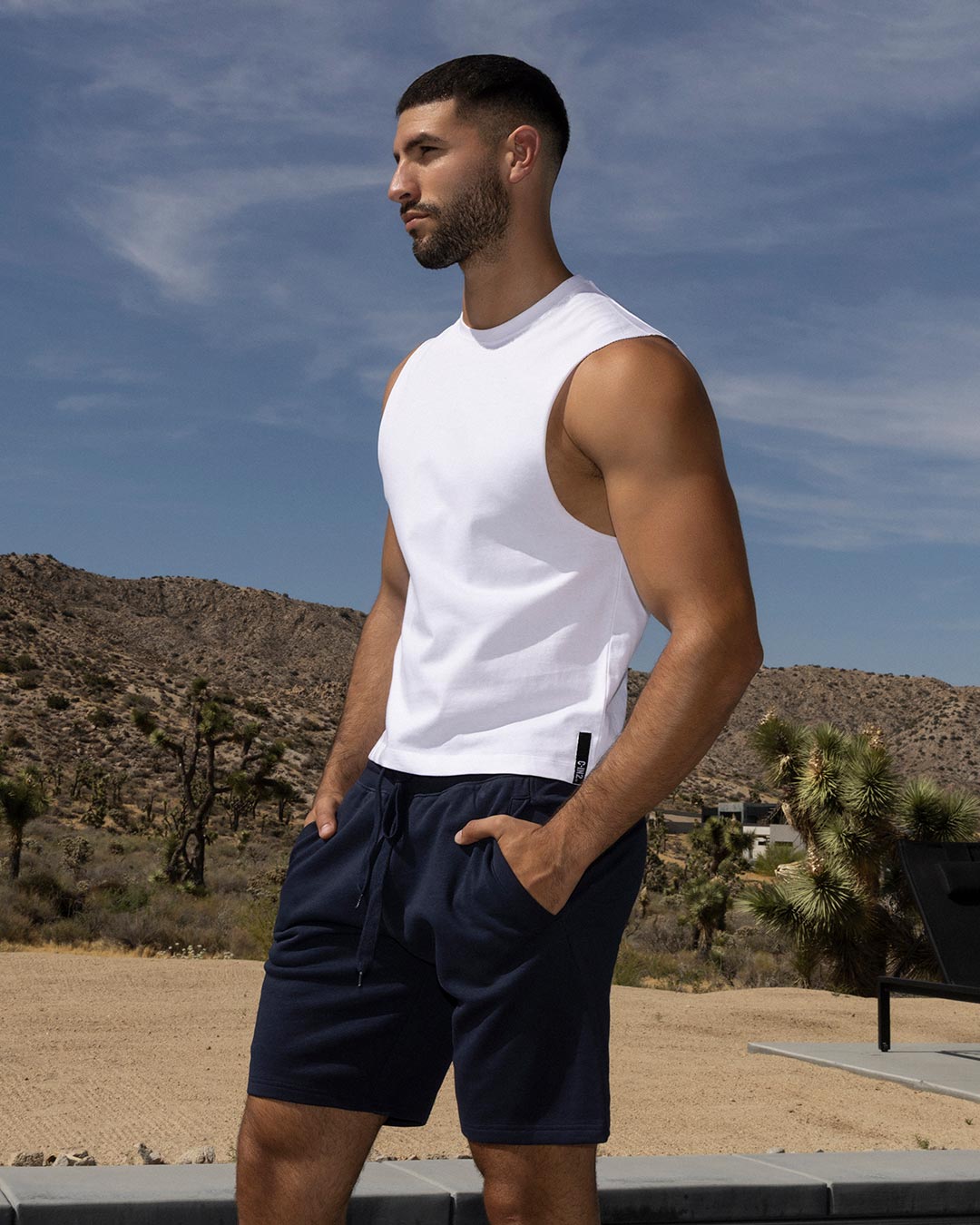 Mid Weight Cropped Sleeveless White