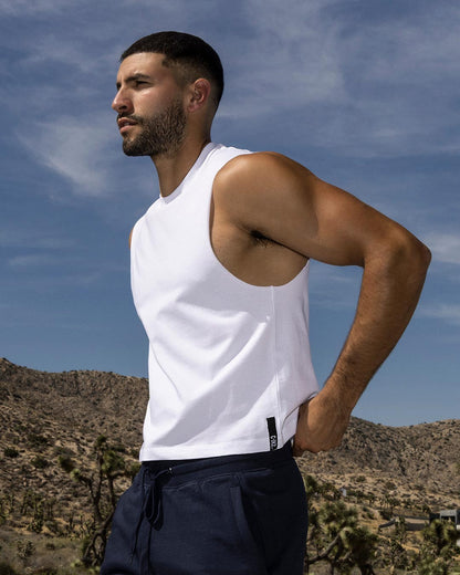 Mid Weight Cropped Sleeveless White