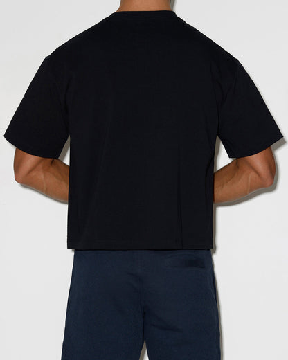 Mid Weight Cropped Boxy T-Shirt Black