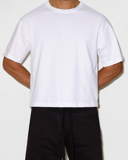 Mid Weight Cropped Boxy T-Shirt White