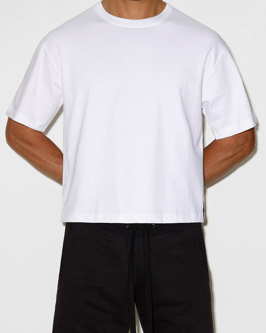 Mid Weight Cropped Boxy T-Shirt White
