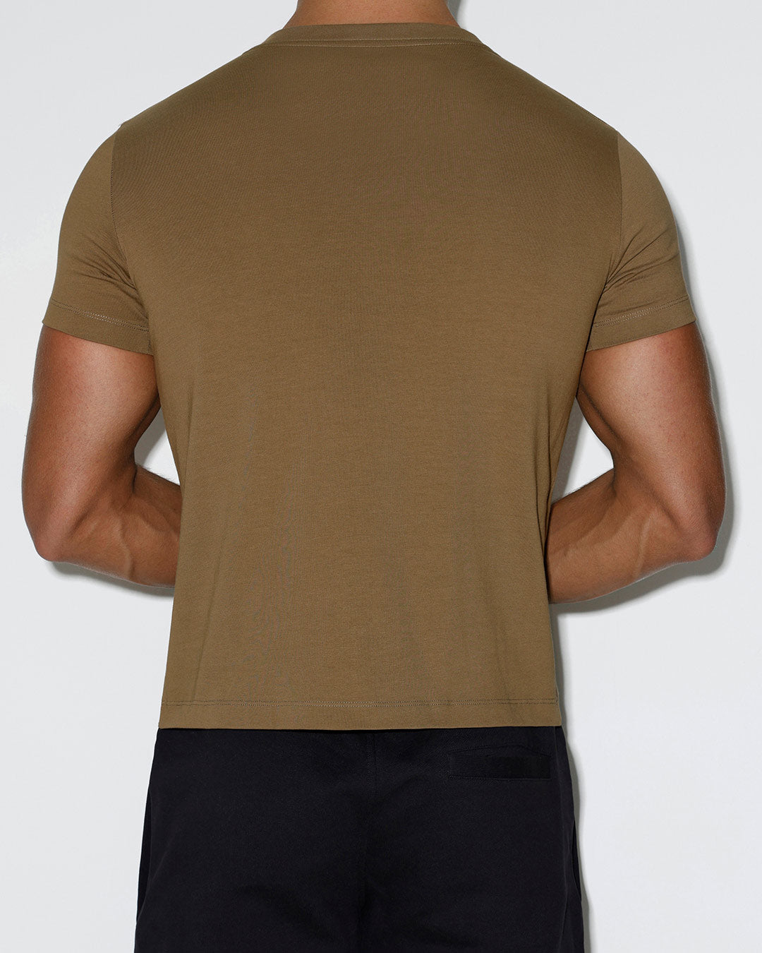 Mid Weight Cropped Fitted T-Shirt Dark Nude