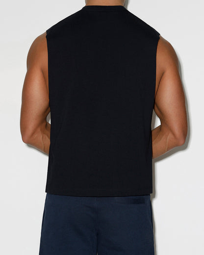Mid Weight Cropped Sleeveless Black