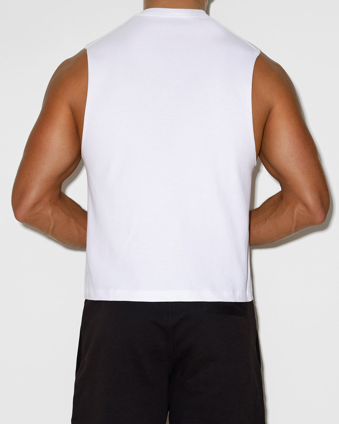 Mid Weight Cropped Sleeveless White