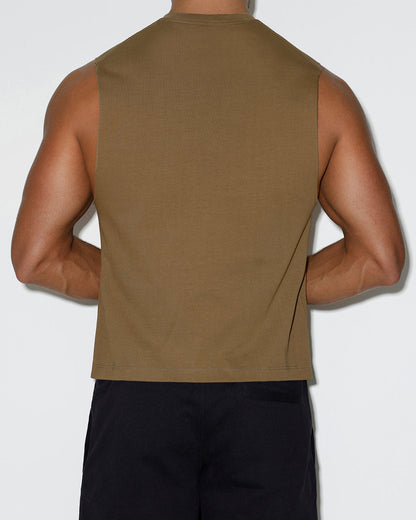 Mid Weight Cropped Sleeveless Dark Nude