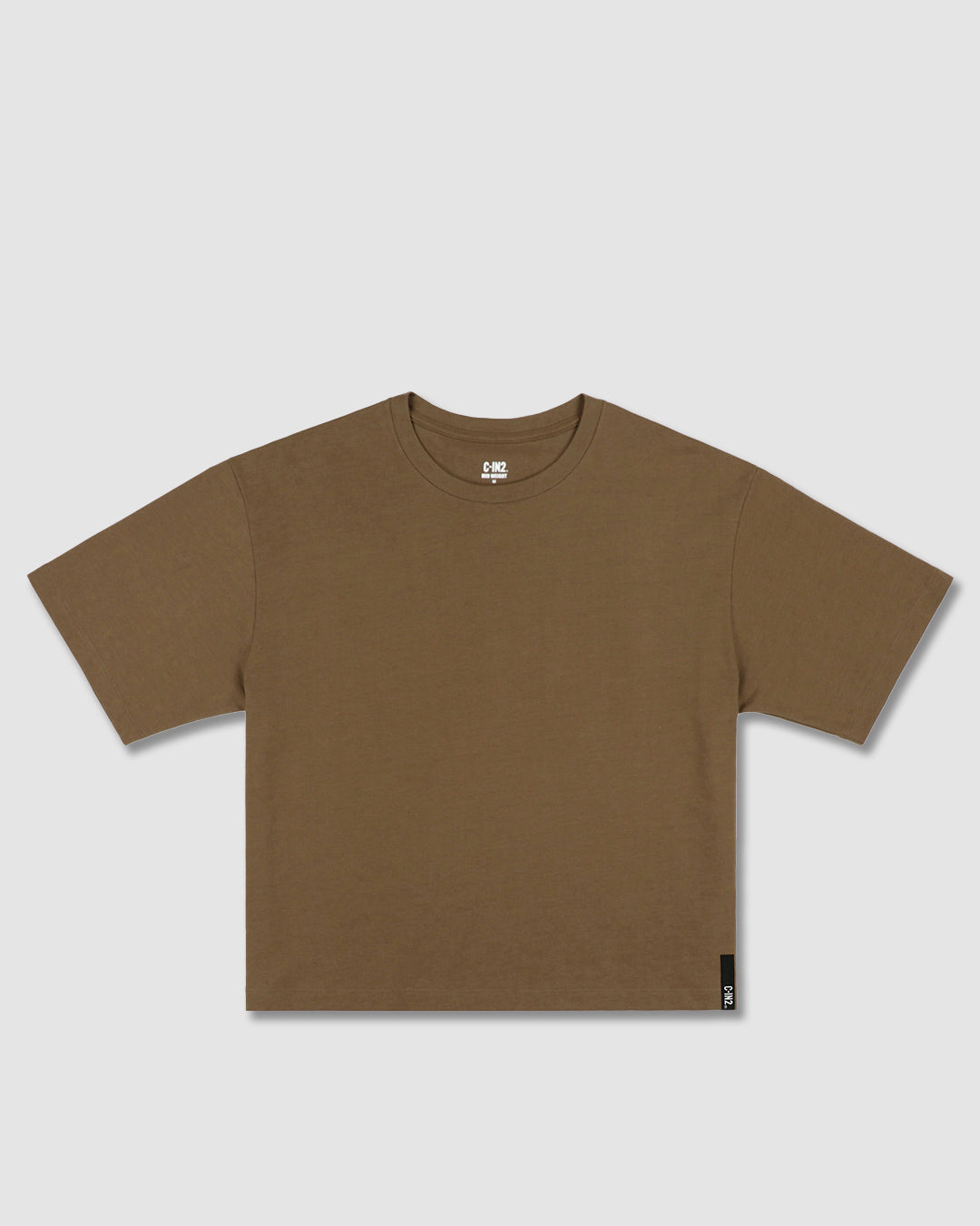 Mid Weight Cropped Boxy T-Shirt Dark Nude
