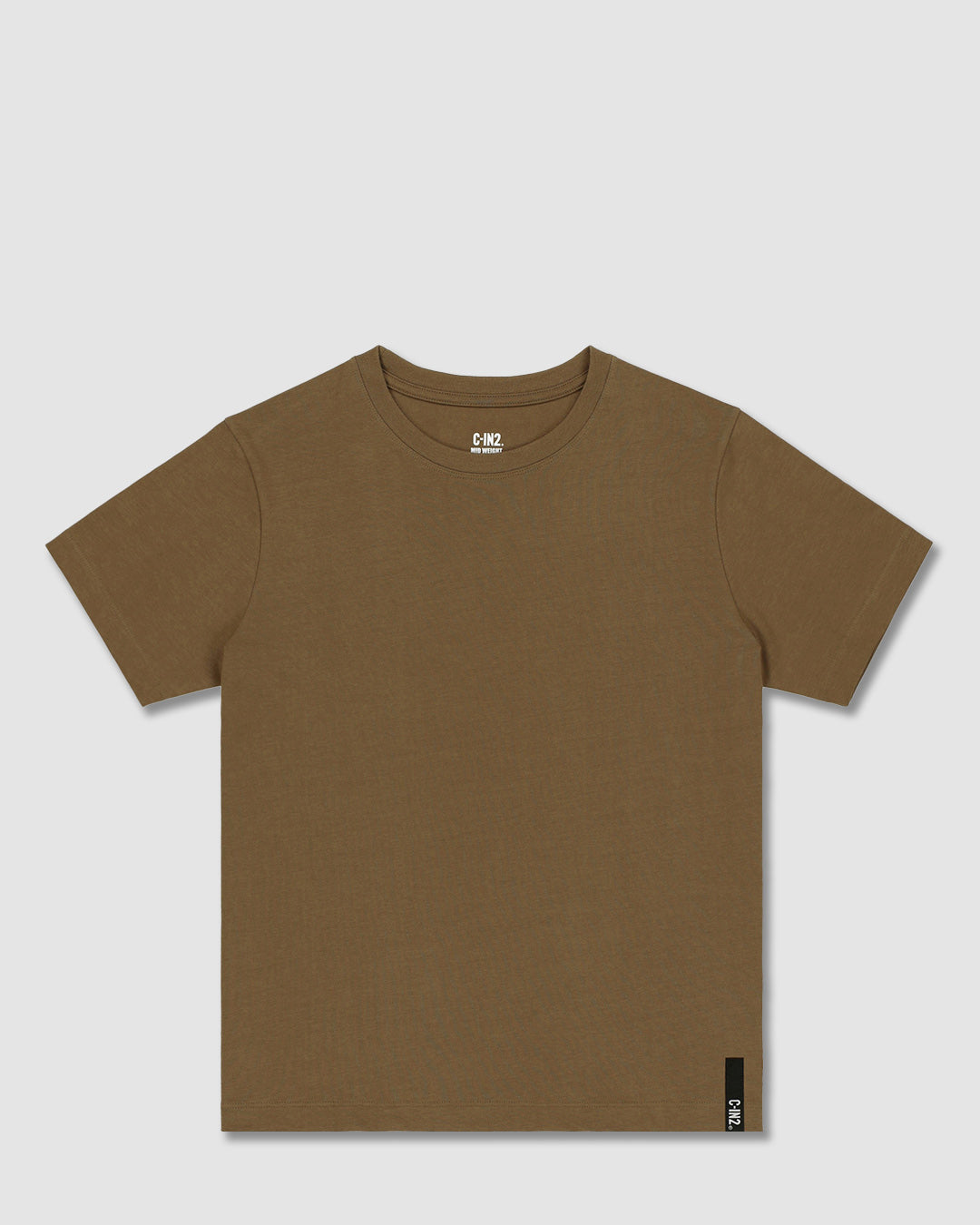 Mid Weight Cropped Fitted T-Shirt Dark Nude
