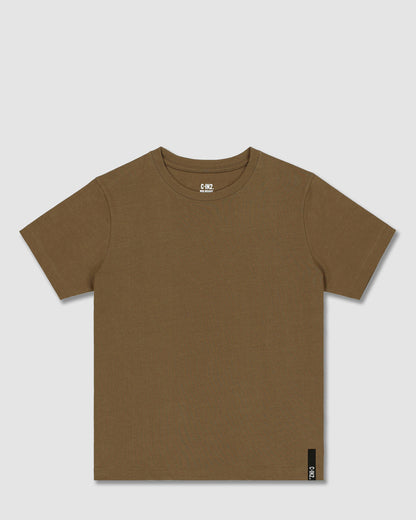 Mid Weight Cropped Fitted T-Shirt Dark Nude