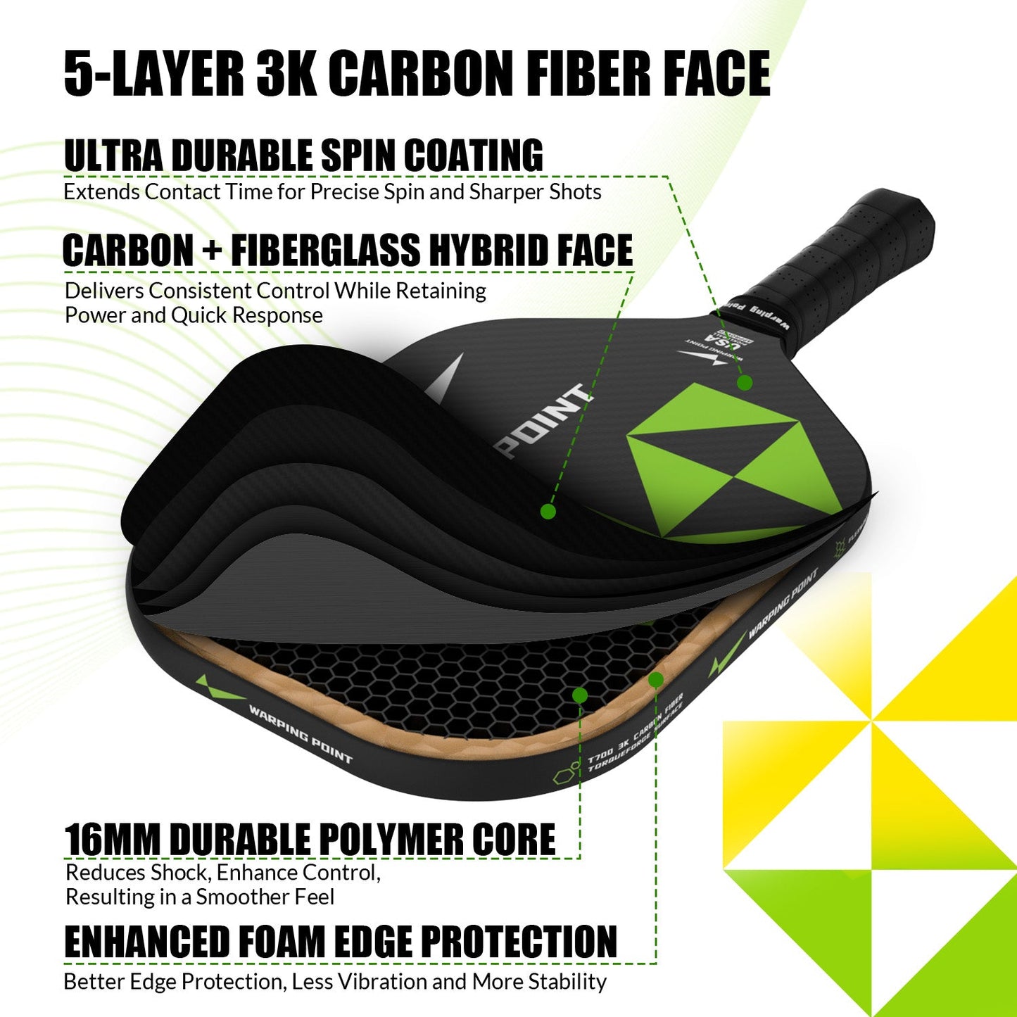 Impact Pickleball Paddle 16mm Built for Control, Durability & Competitive Play