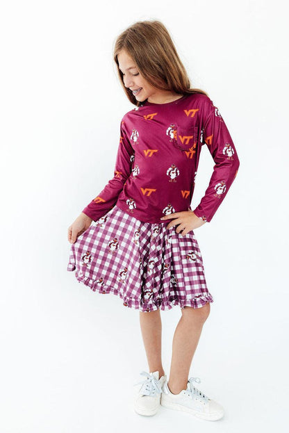 Virginia Tech Plaid Hokie Ruffle Twirl Skort