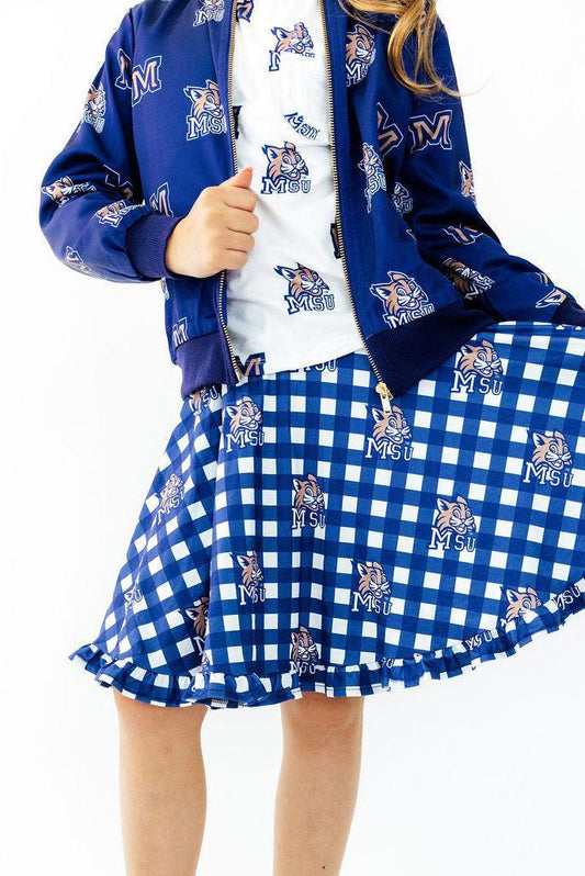 Montana State University Plaid Bobcat Ruffle Twirl Skort