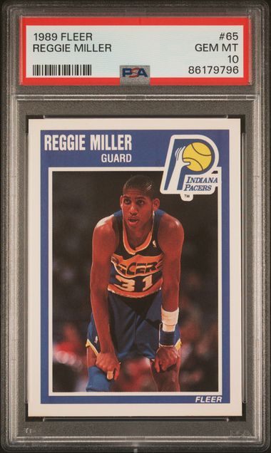Graded 1989 Fleer Reggie Miller #65 2nd Year Basketball Card PSA 10 Gem Mint