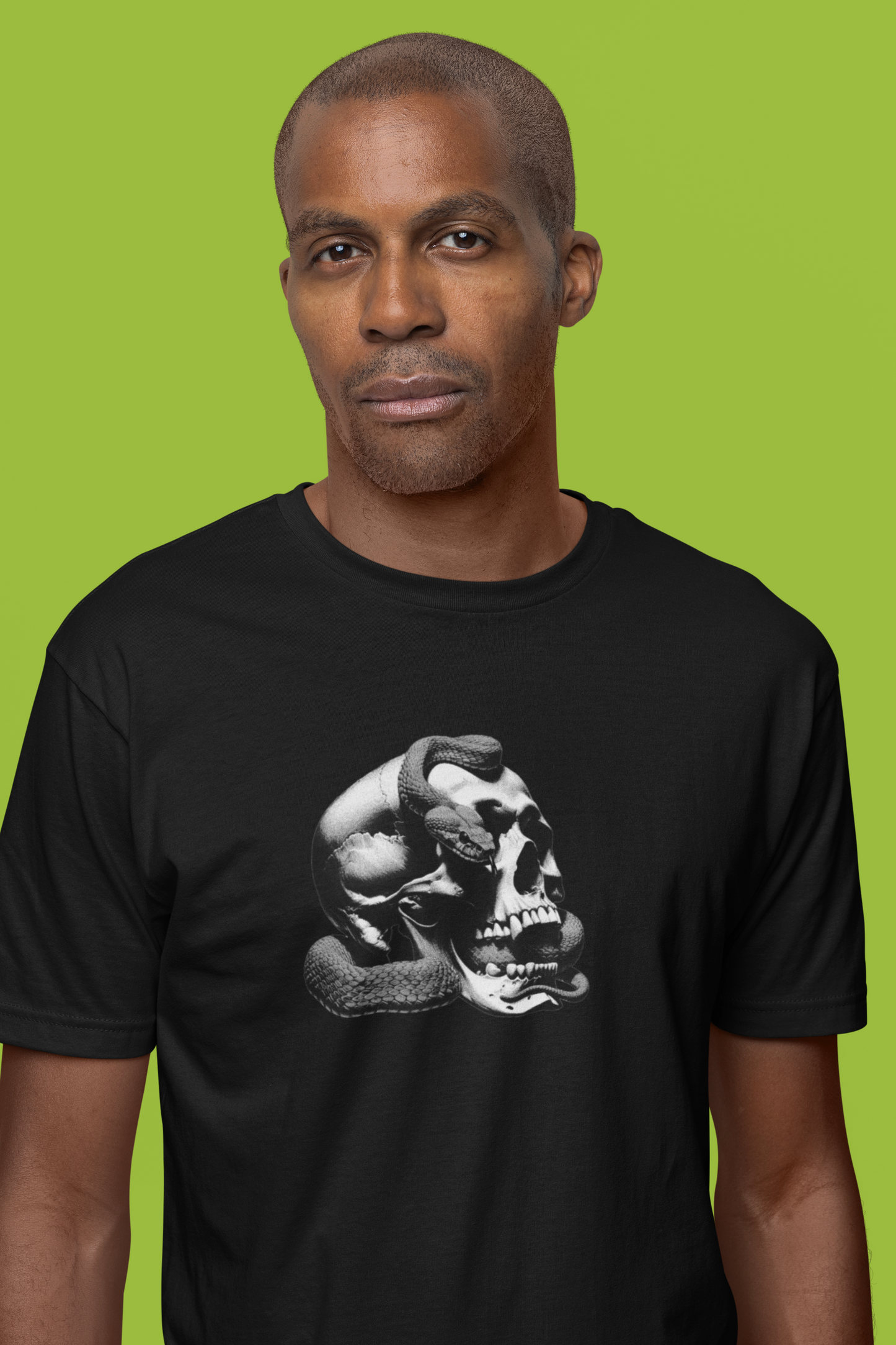 Edgy Snake Skull Graphic Tee