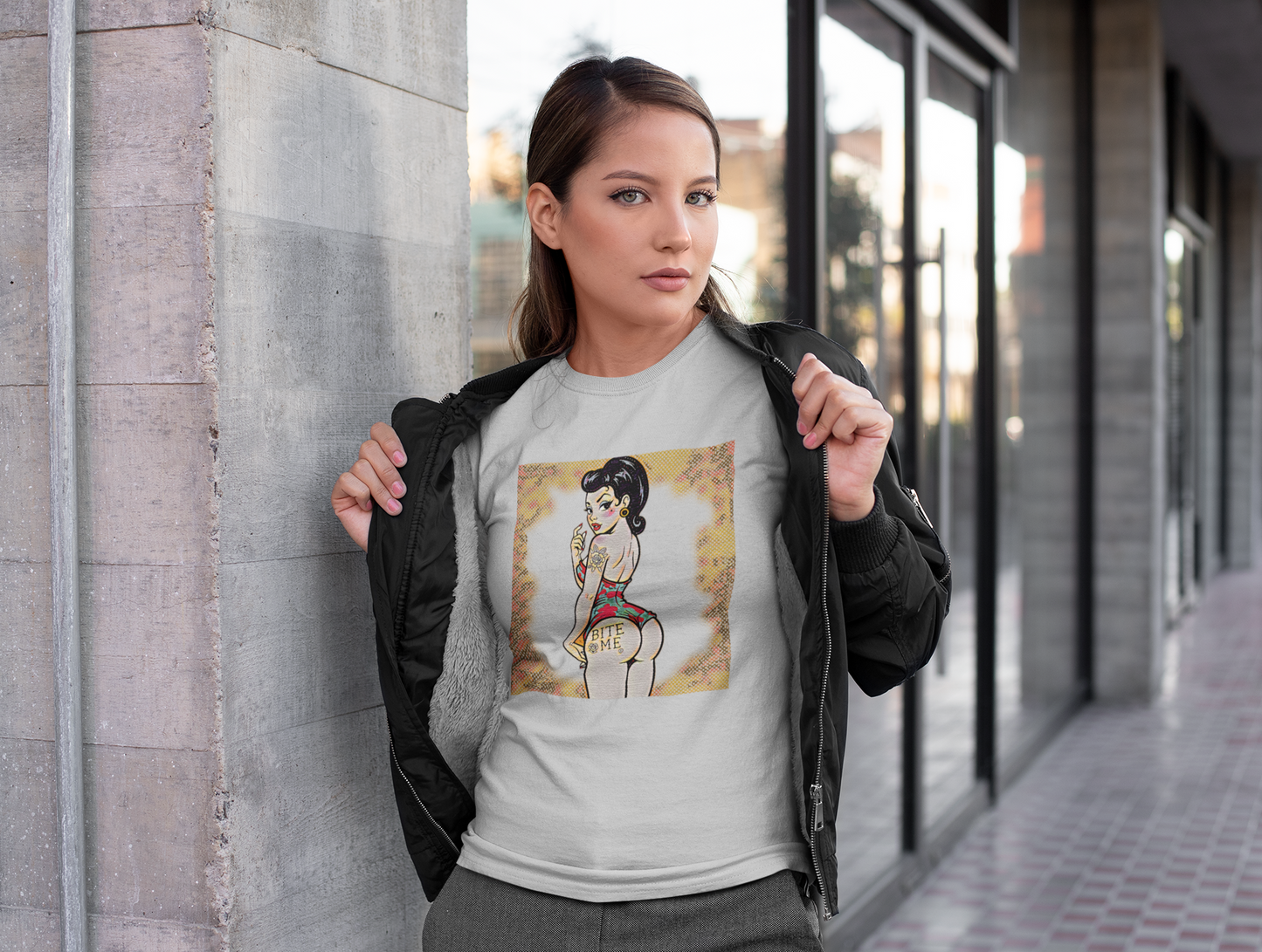 Bite Me Pin Up Graphic Tee