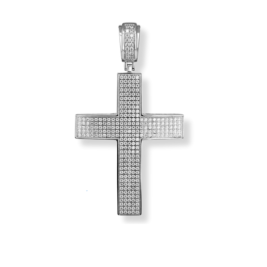 Moissanite 1.8 TCW Cross Religious Pendant 925 Sterling Silver